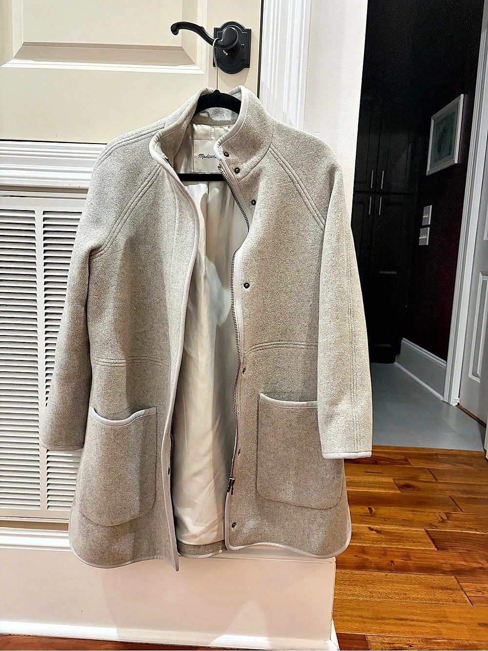 Madewell Monsieur Coat Wool Blend Funnel Neck Size Small